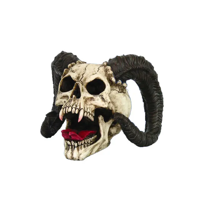 Dev Koç Boynuzlu Vampir Dişleri Heykeli Cadılar Bayramı Figürü