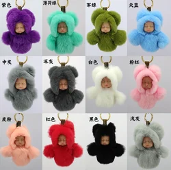 Модный брелок для ключей Yongze из 100% натурального кроличьего меха, детский сувенир из меха сна, изготовленный на заказ брелок, производители в Китае