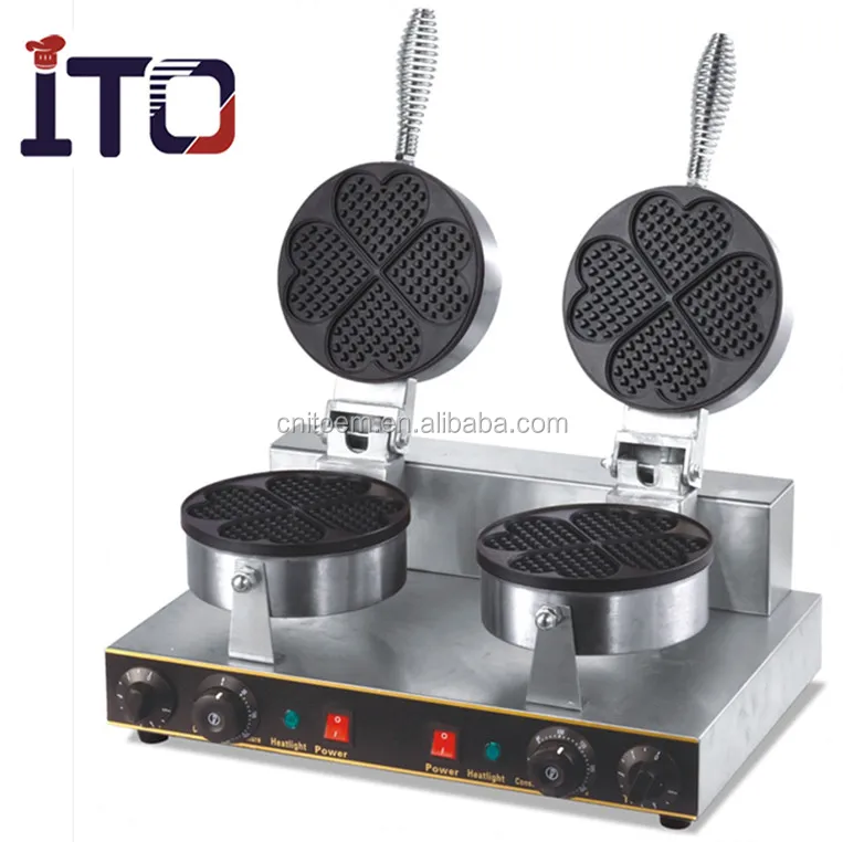 Двойная пластина в форме сердца высокое качество электрический коммерческий вафельница