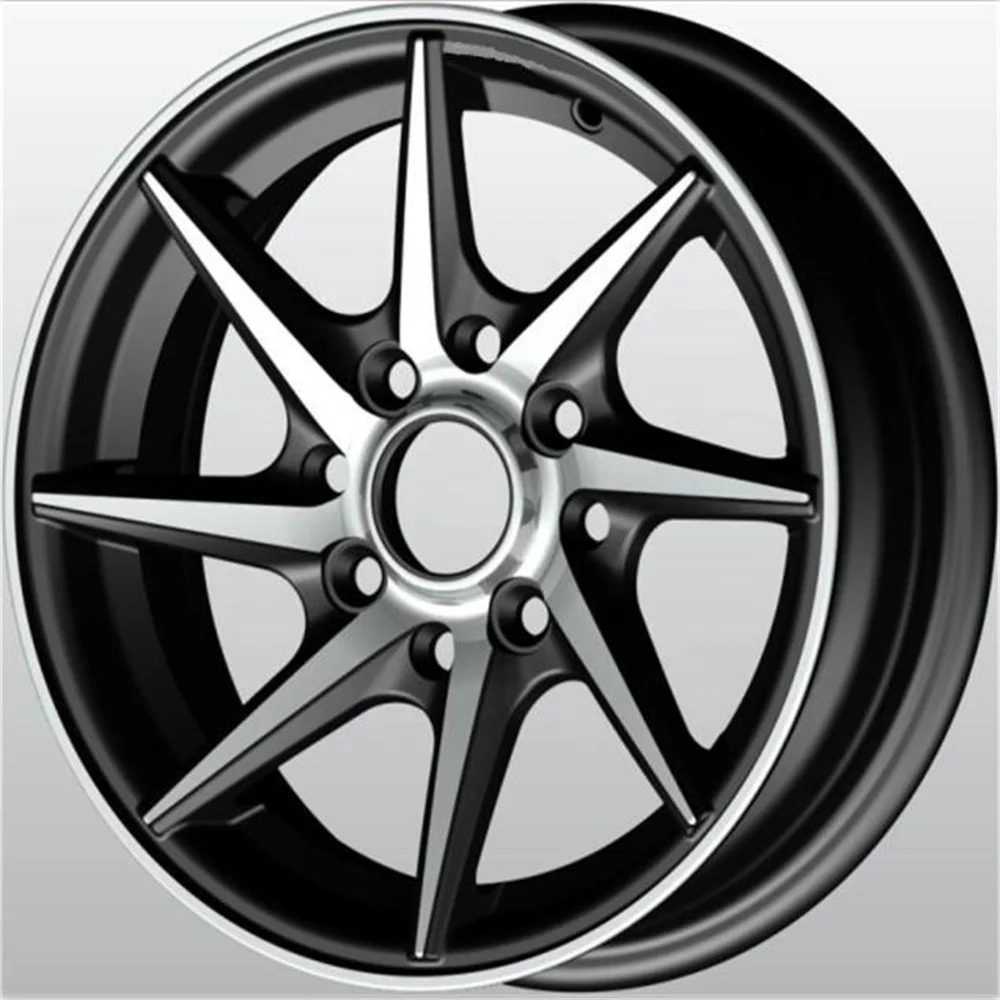 Source ET 28 alloy wheel 13x5.5 alloy rims 4-8 hole auto part 13 inch alloy  wheels with oblique spokes on