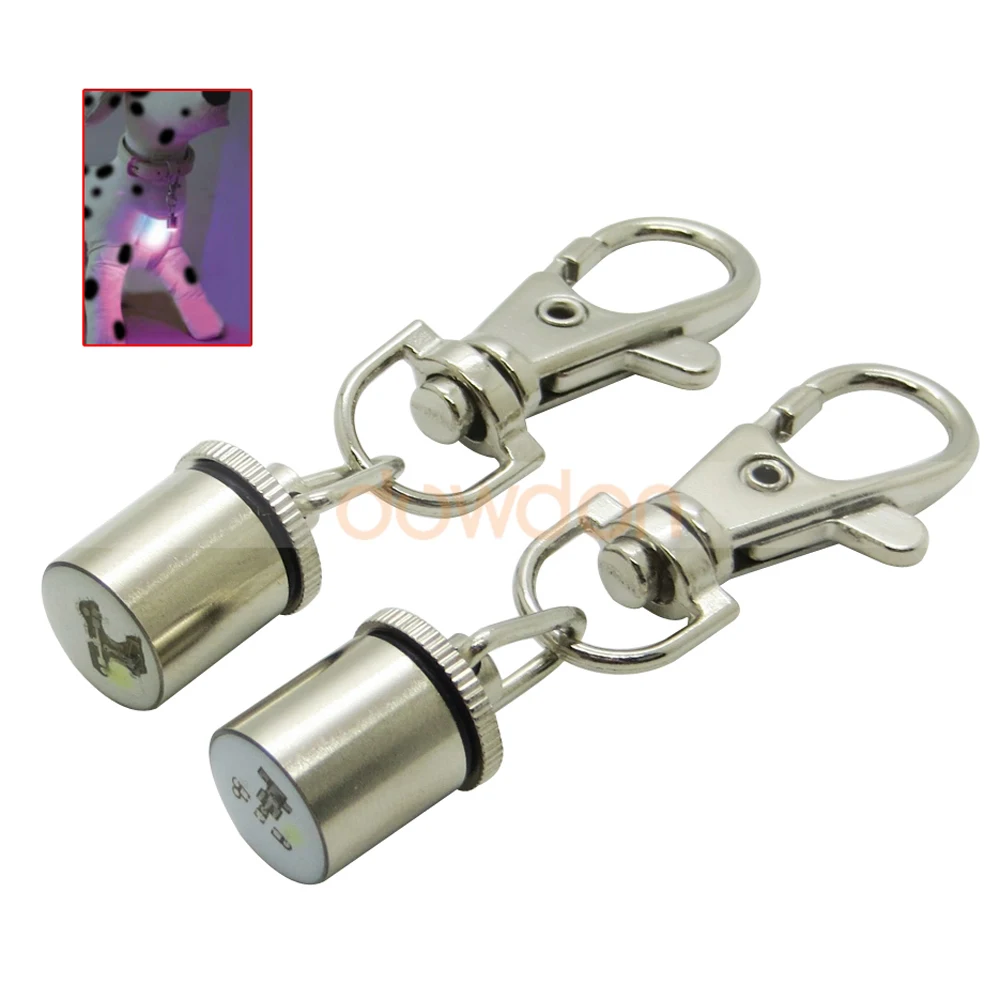Key Chain Cute Puppy Neck Keychain Dog LED Light Pet Pendant Flashing Lamp Pet Signal Light