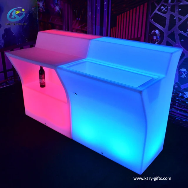 Straight Bar Counter Remote Change Colours LED Glowing Bar Counter