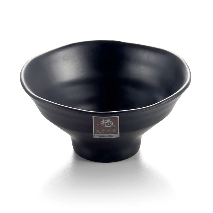 Factory Canteen Restaurant Melamine Cheap Matt Black Ramen Rice Noodle