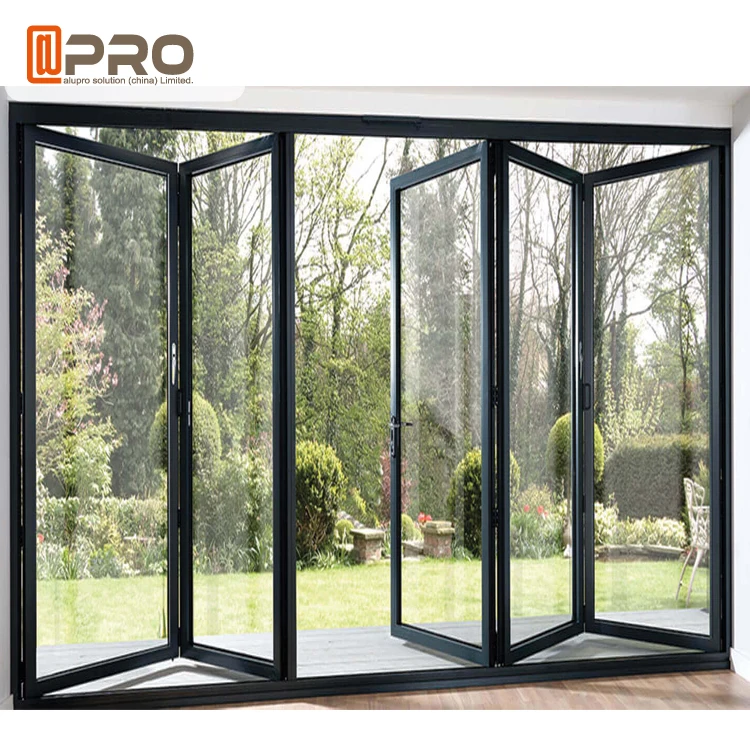Widest Internal Bifold Doors with Forested Glass Aluminum Fold Roller Magnet Folding Aluminum Doors for Bathroom