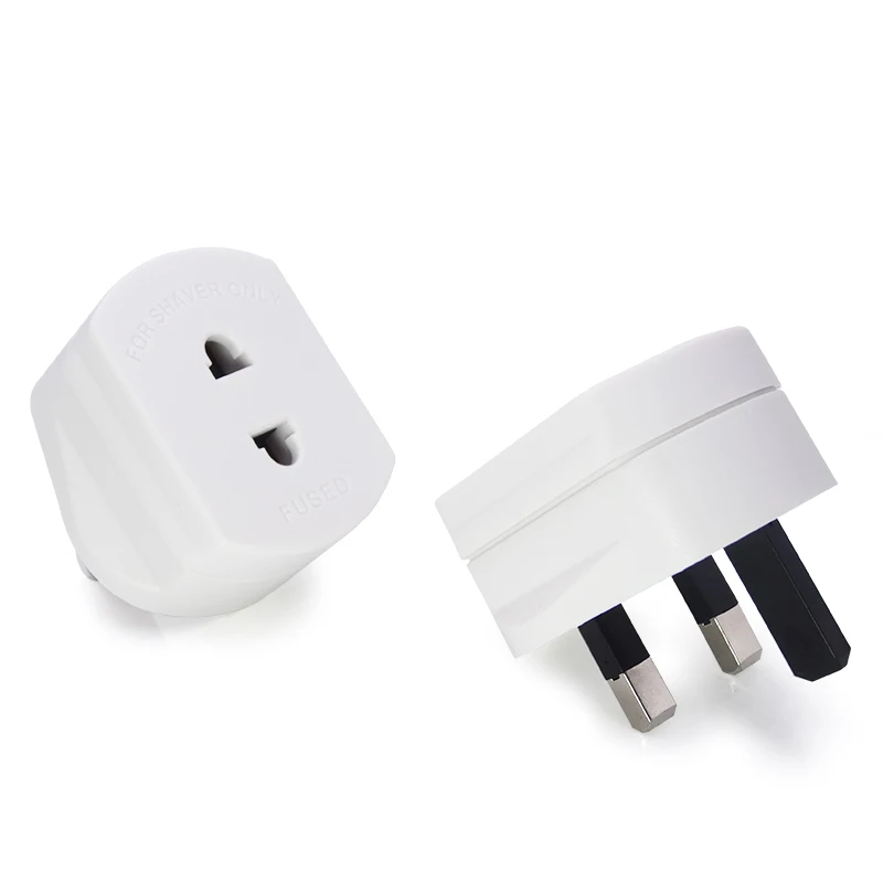 Converter Adaptor Plug Socket WR-Tech-Products Only Use For Electric Shavers Razor & Toothbrushes UK 2 Pin To 3 Pin 1A Fuse 