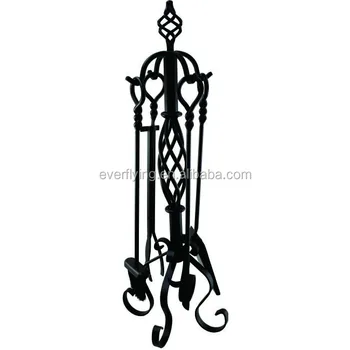 Fireplace Tools Sets Strength Wrought Iron Indoor Outdoor Fire Place Toolset