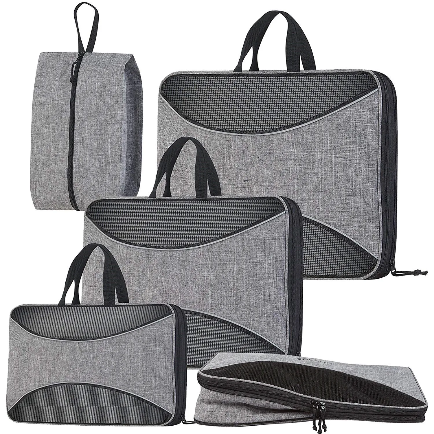4 Conjunto De Compresión De Cubos De Embalaje + Bolsa De Zapatos Para  Viajes Y Equipaje Organizador - Buy Cubos De Embalaje De Compresión,Organizador  De Ropa De Viaje,Bolsas De Compresión Product on