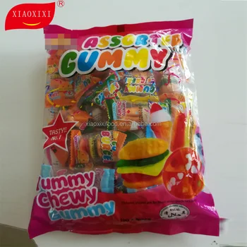 Halal fast food gummi jelly gummy candy sweets assorted 10g pizza, burger, hotdog and ice cream