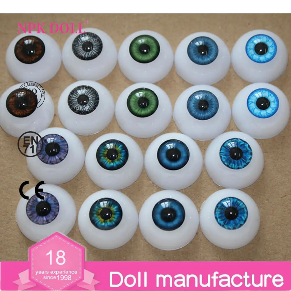 22MM Half Round Acrylic Eyes for Reborn Baby Doll Newborn Toddler Kit 1 Pair NEW 
