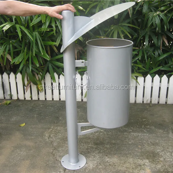 Title Forward Pole Mounted Metal Outdoor Trash Bin/dustbins