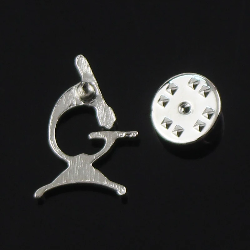 Silver Color Microscope Pin Biology Molecular Jewelry Gift for Doctor Medical Chemistry Jewelry Brooch
