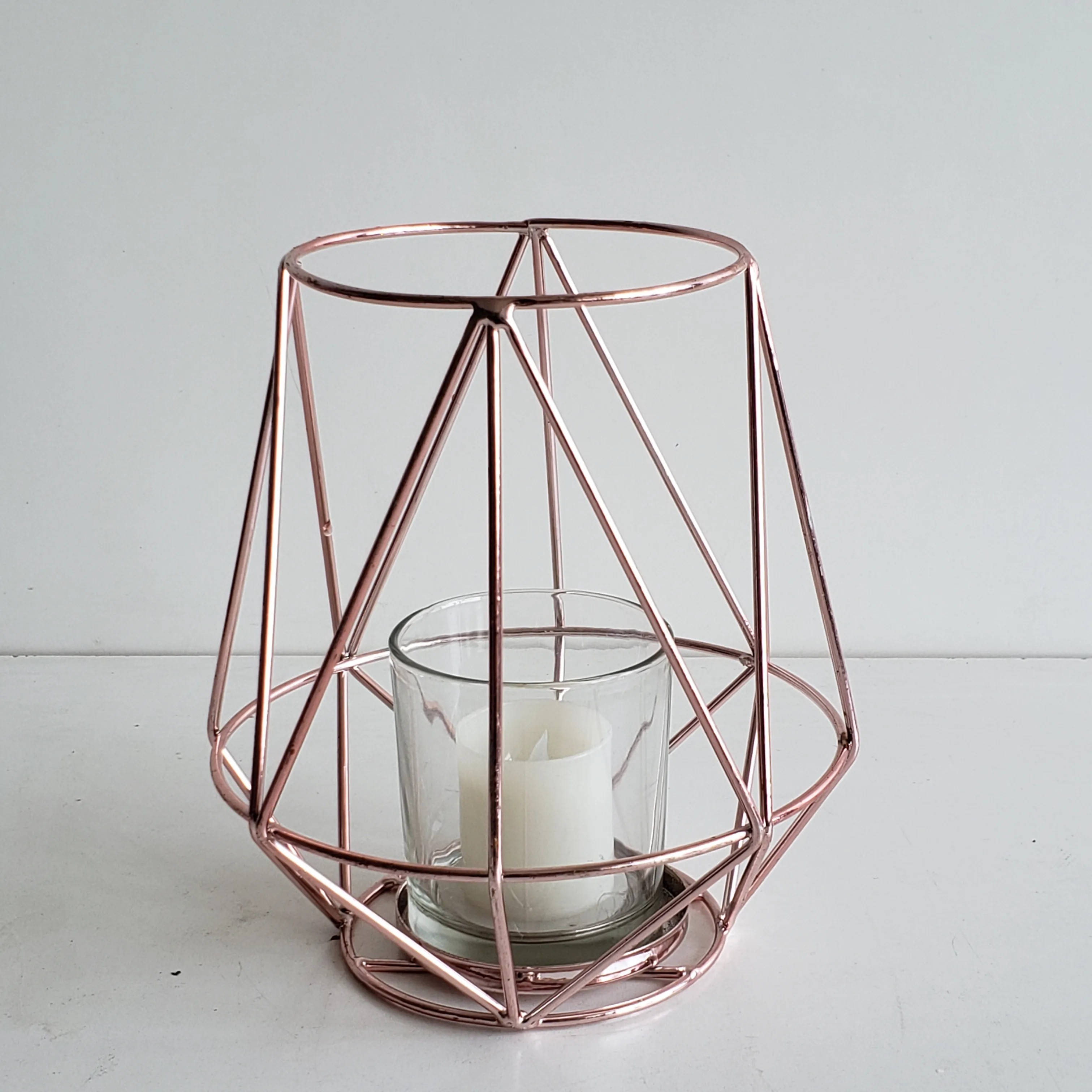 home decor Wholesale Custom pillar metal candle holder gold wedding candle holder