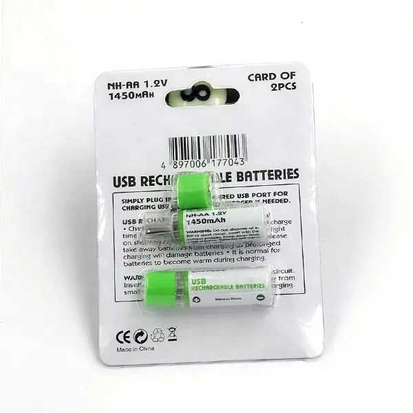 Лидер продаж Amazon, USB перезаряжаемая батарея aa 900 мАч, OEM AA перезаряжаемая батарея