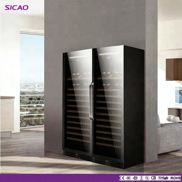 SICAO 5-20C° Large 300 Bottles Luxury Double Door Wine Cooler
