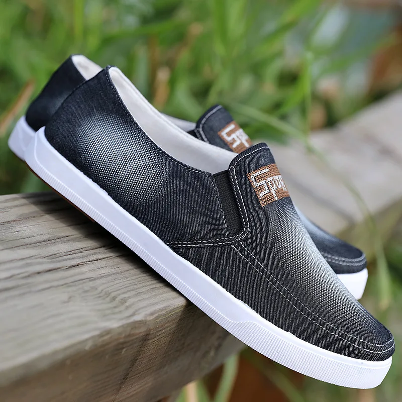 
Сделанная на заказ Оптовая Продажа модная холщовая теннисная прогулочная обувь на плоской подошве Повседневная джинсовая обувь для мужчин 
