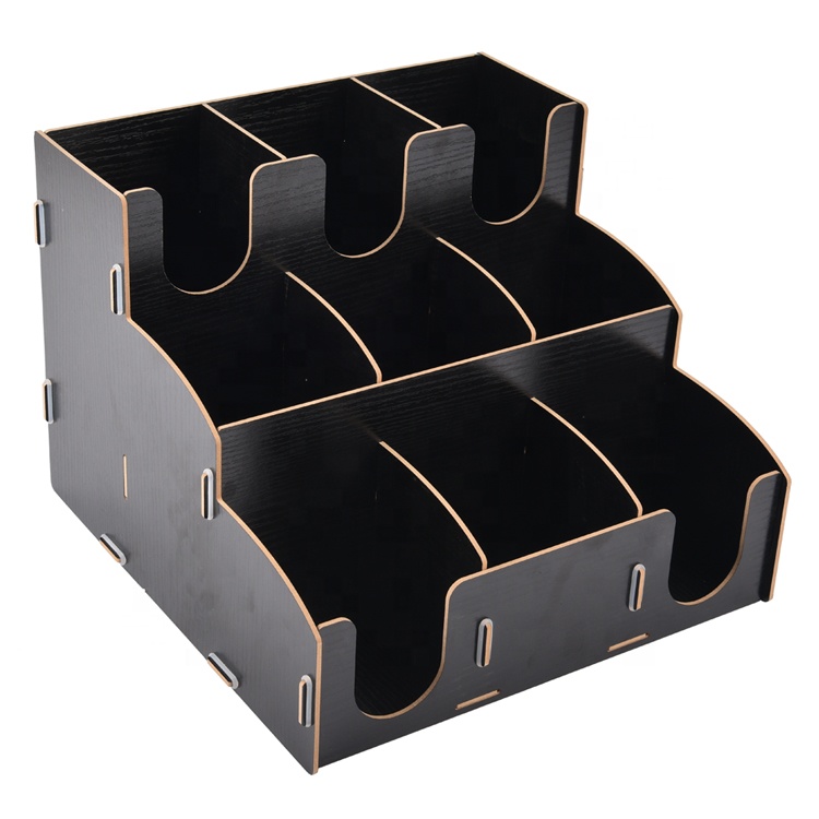 9 отсек кофе приправы Органайзер черный большой пространство многоразового использования Собранный деревянный бумажный стаканчик Органайзер