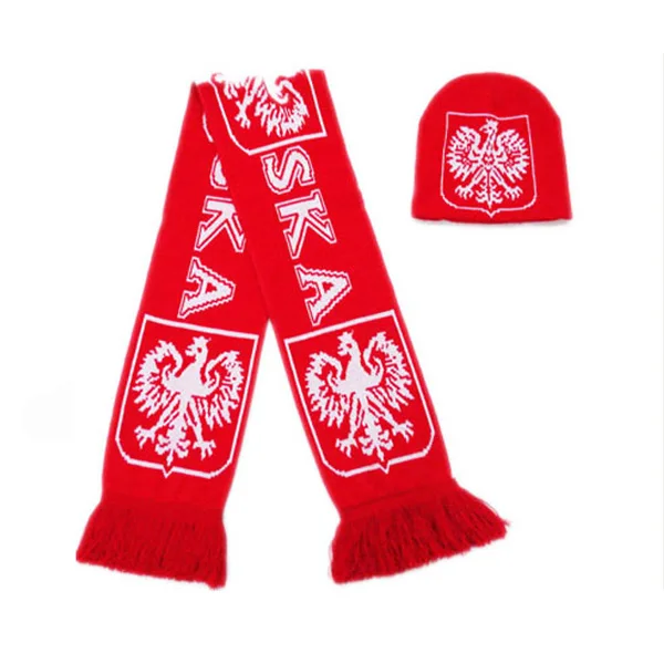 Рекламная акриловая вязаная шапка и шарф от производителя