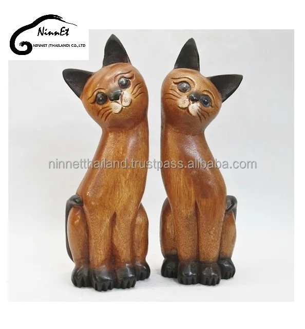 Artisanat En Bois De Chat De Thailande Buy Bois Animaux Bois Artisanat Animaux Animaux Sculpte Product On Alibaba Com