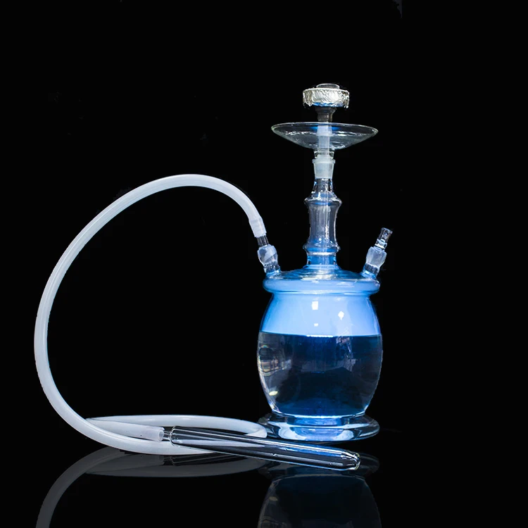 Large Customized Glass LED Hookah Shisha Mirrored Sheesha for Hookah Bar OEM Smoking Device with LED Light Wholesale