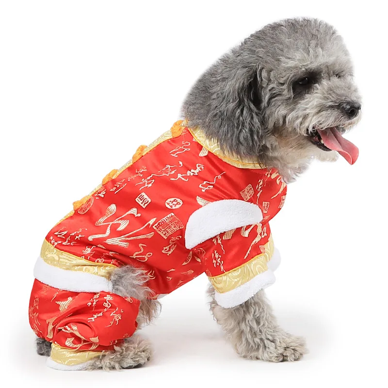 Оптовая продажа одежды для собак Новый стиль осенне-зимний праздничный костюм в китайском