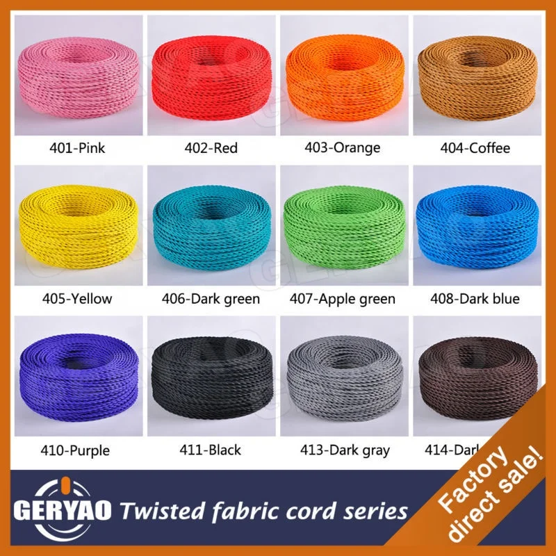 10M 2 Cordon Couleur Vintage Twist Tressé Tissu Lumière Câble Fil Électrique Pou - Foto 9