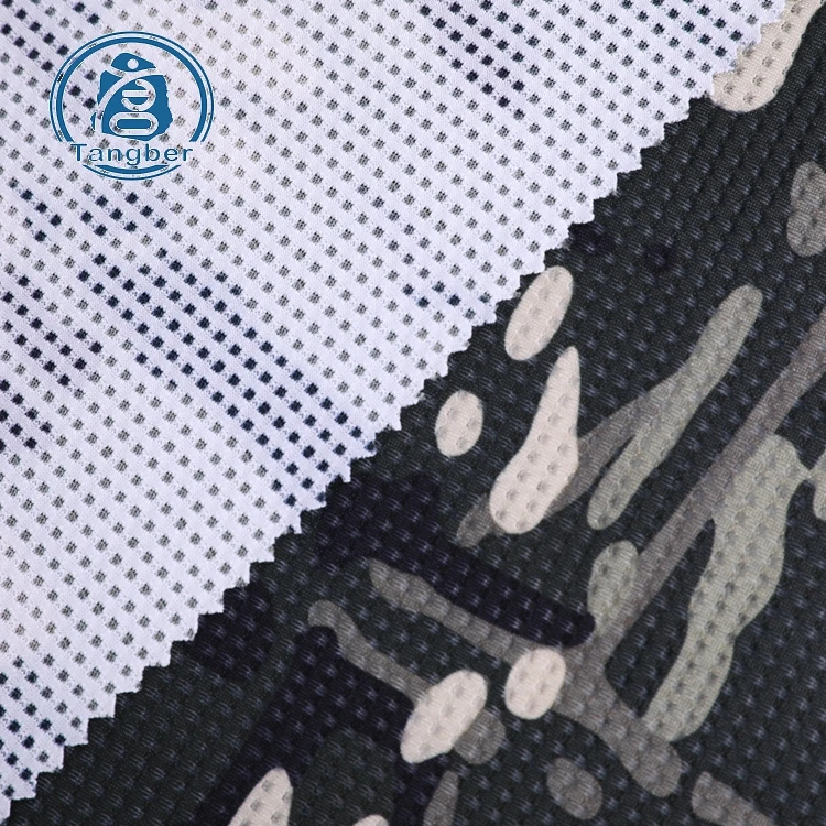 
 Китайский поставщик, камуфляжная сетчатая ткань с принтом на заказ из 100 полиэстера для спортивной одежды  
