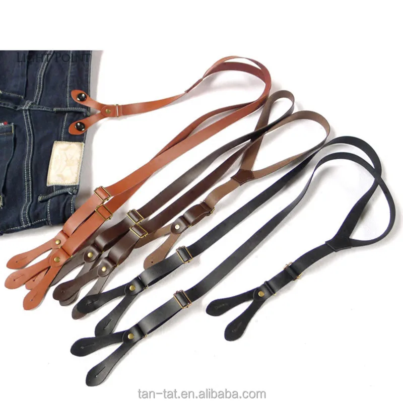 Мужские подтяжки для шафера темно-коричневые кожаные подтяжки