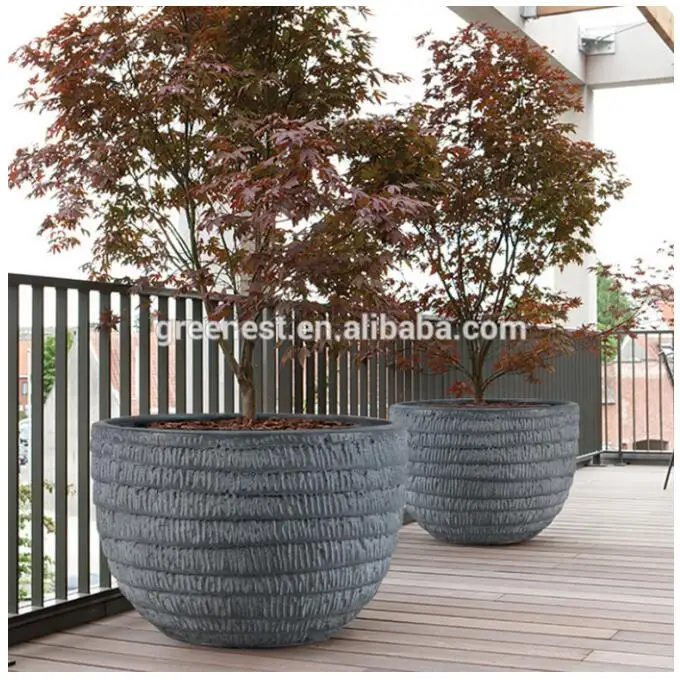2018 New Design Round Shape Garden Pot Granite Large