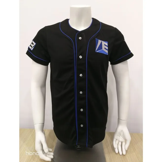 Source black 100% polyester baseball jersey with blue piping blank baseball  jerseys wholesale custom baseball jersey shirts on m.