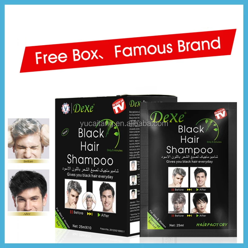 DEXE Sachet Packing Herbal Natural Noni Magic Black Hair Color Dye Shampoo Halal Original Factory Private Label OEM Customize