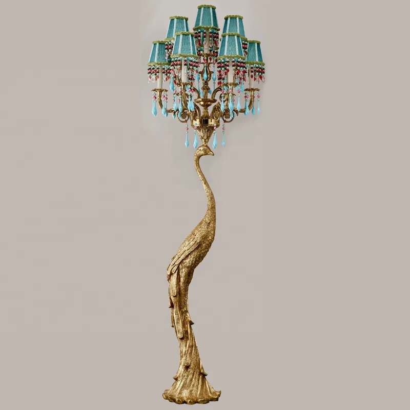 Светильник Напольный СВЕТОДИОДНЫЙ с изображением животных винтажный павлиний светильник стоящий замок или в стиле империи латунный абажур и удивительный дизайн роскошь