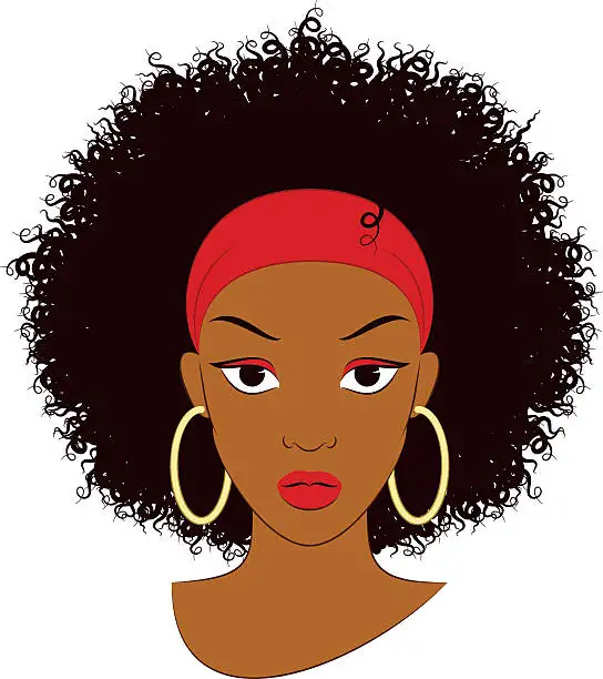 Girl with afro cartoon