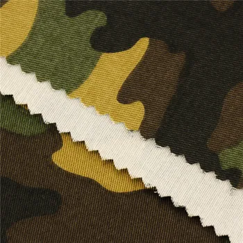 146Cm 20X16+70D/156X48 254Gsm 100% cotton strech twill Cotton Military Army Printed Camo Fabric With Camouflage Printing