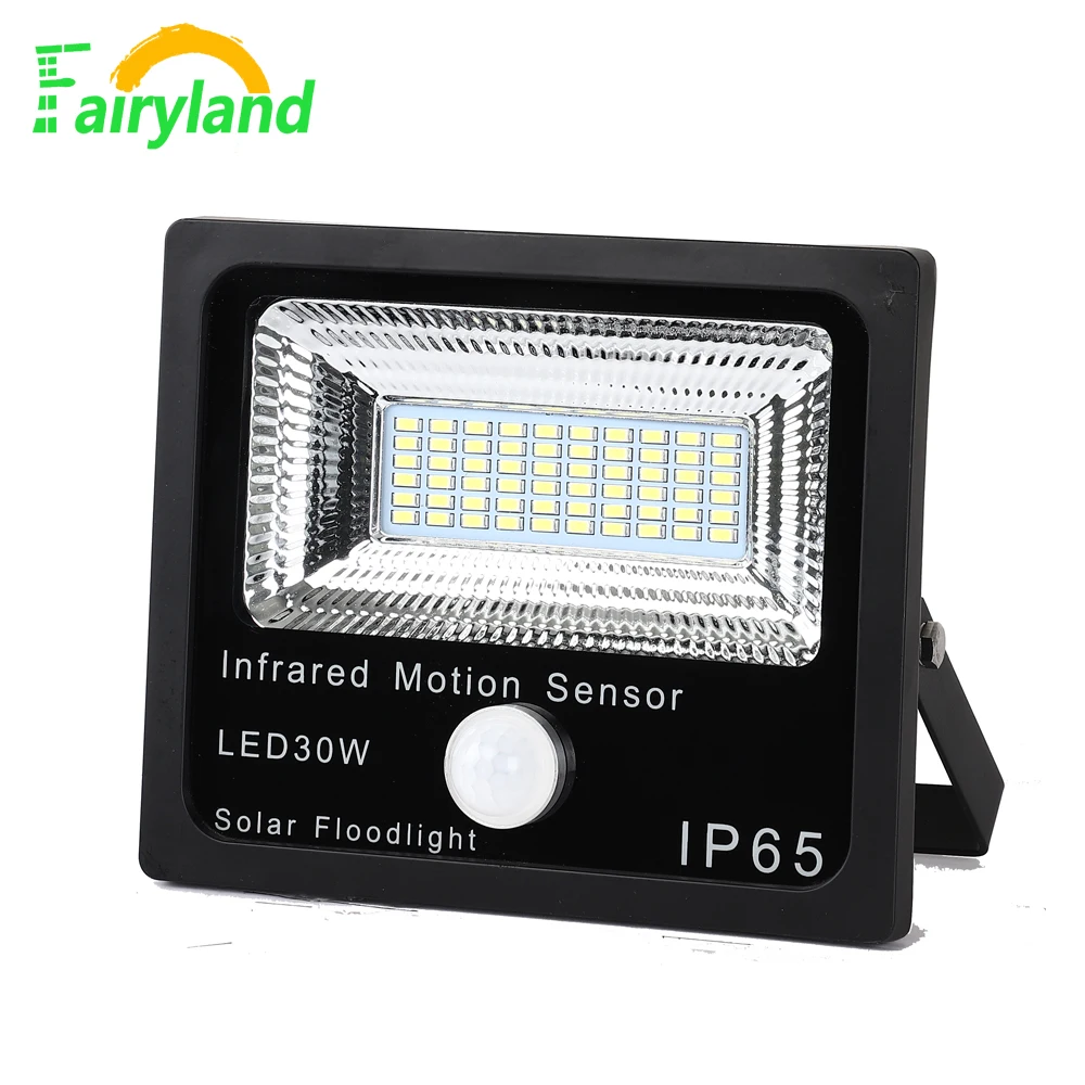 High power waterproof ip65 outdoor SMD 20W 30W 50W 100W pir sensor solar led flood light price