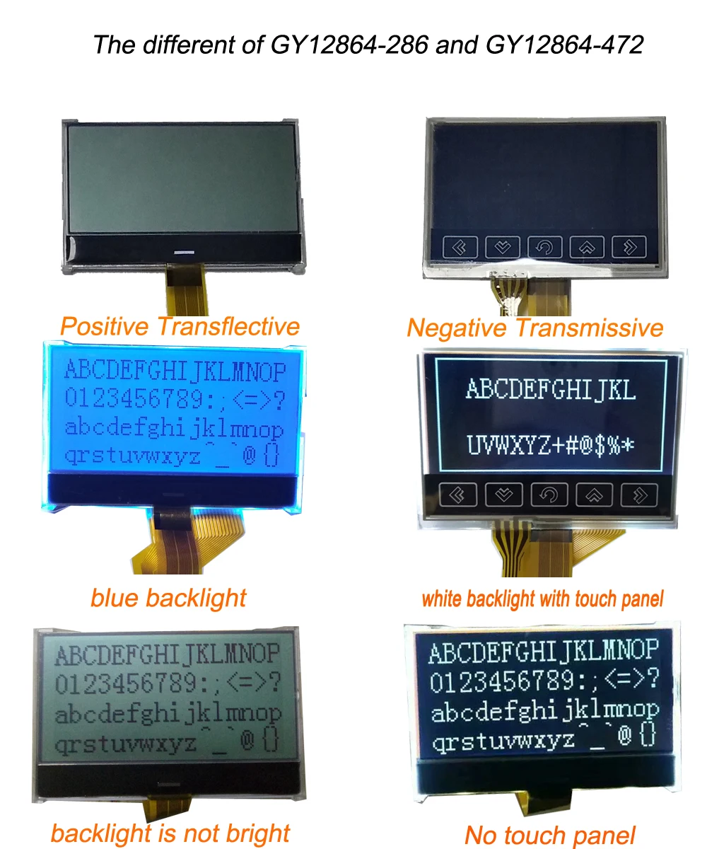 Fast Delivery 12864 LCD FSTN COG Positive White Backlight SPI 8080 Parallel 128x64 Dots Graphic LCD Module For Radios