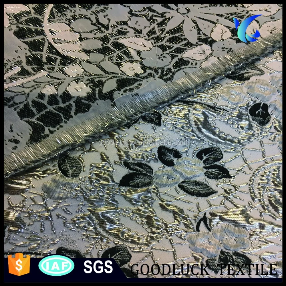 
 Жаккардовая ткань из полиэстера и нейлона с металлическим блеском  
