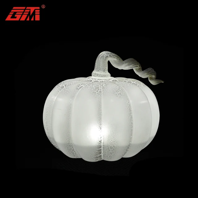 Halloween glass decorative gold pumpkin with mercury finish and warm LED light 2022 halloween thanksgiving decor pumpkin light supplier