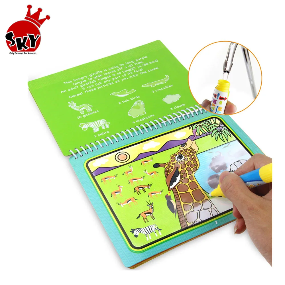 Colourful Magic Water Drawing Book Writing Doodle Book with Magic Pen