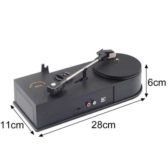 EC008B USB Mini Phonograph/Turntable/Vinyl Turntables Audio Player, Support Turntable Convert LP Record to CD or MP3 Function
