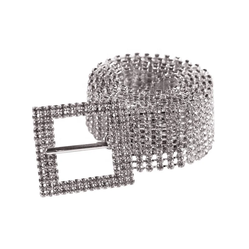 fashion gold waist chain belt  buckles women metal diamond rhinestone belt for dress