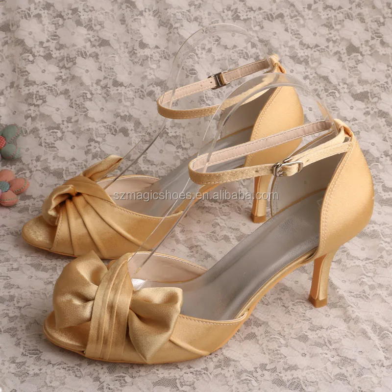 Sandalias de tacón Doradas de fiesta elegantes | Hechas en España – miMaO  ShopOnline