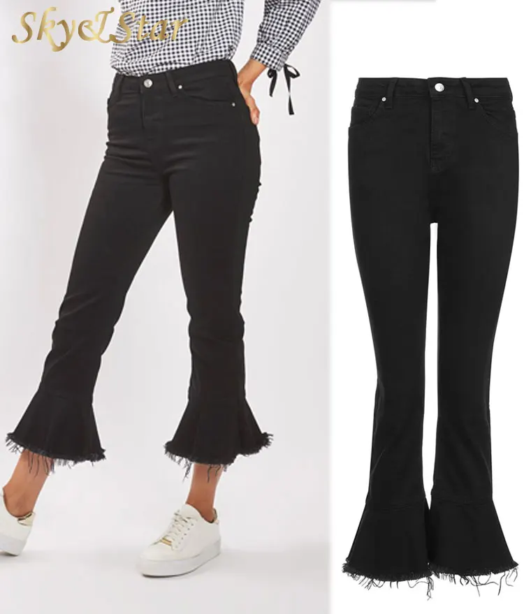 Buy Elegore Womens Ruffle Bottom Fitted Pant  Trousers for Women 6827272   Myntra