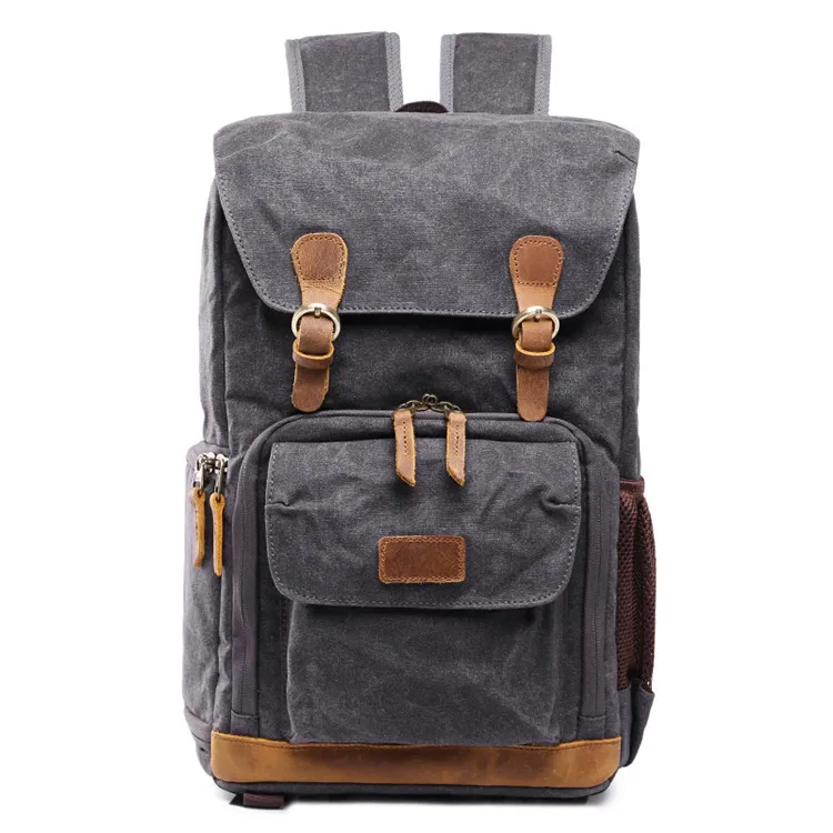 Large Capacity  Canvas Camera Backpack Bag Rucksack Knapsack