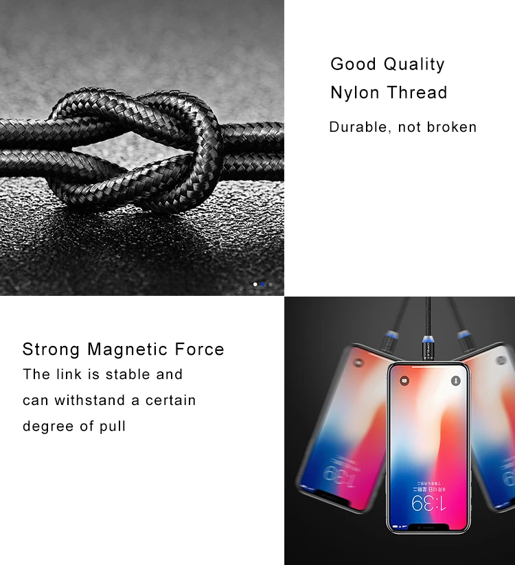 Micro USB C Magnetic Braided Data Nylon Magnetic Charging Cable for Notebook Phone 13