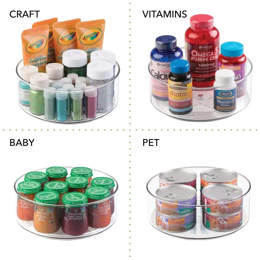 9 дюймовый прозрачный круглый пластиковый поворотный стол для кухни, организация для кладовой, столешницы