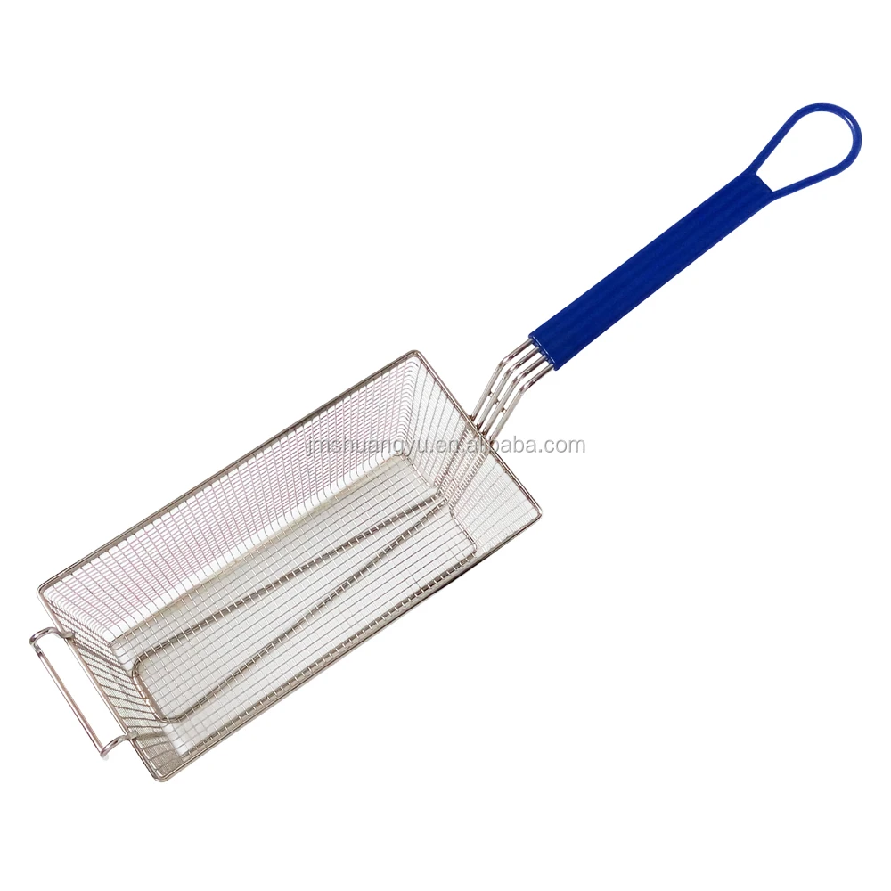 Коммерческая кухонная никелированная металлическая сетчатая корзина для жарки