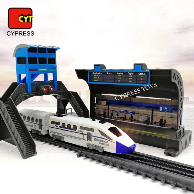 Indoor Slot Power Race Track Train Railway Toy Electric Toy Train Set