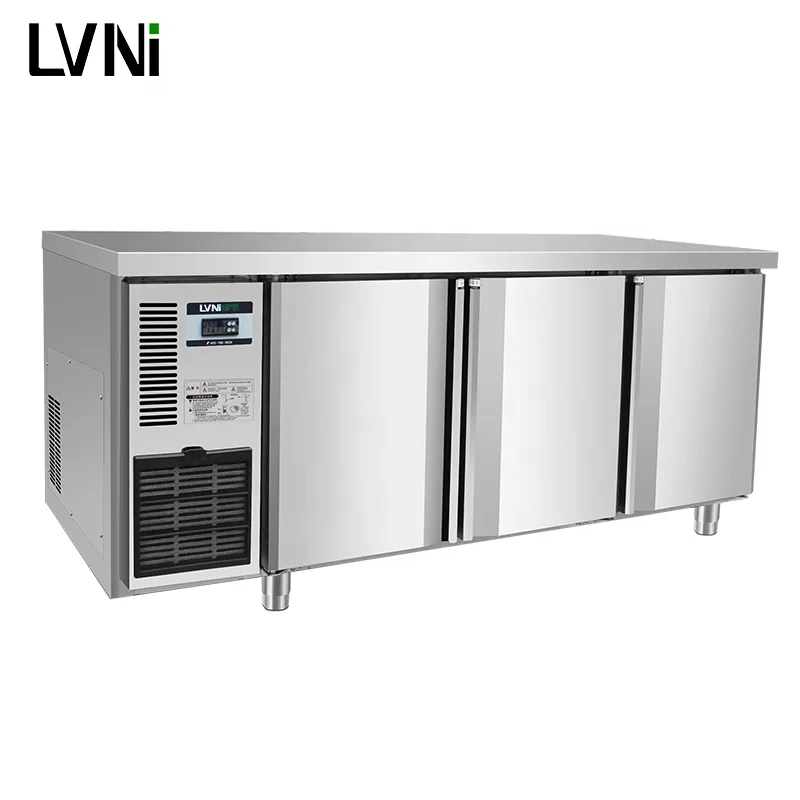 Lvni 1 8m 3 Door Kitchen Built In Industrial Commercial Under Counter Fridge Refrigerator Freezer With Stainless Steel Buy Fridge Freezer Commercial Fridge Refrigerator Freezer Product On Alibaba Com