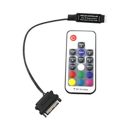 Контроллер SATA RGB, 12 В постоянного тока, 17 клавиш, миниатюрный Радиочастотный пульт дистанционного управления, беспроводной контроллер для ПК, корпуса компьютера, 5050 дюйма, 3 * 4A sata, Светодиодная лента, освещение