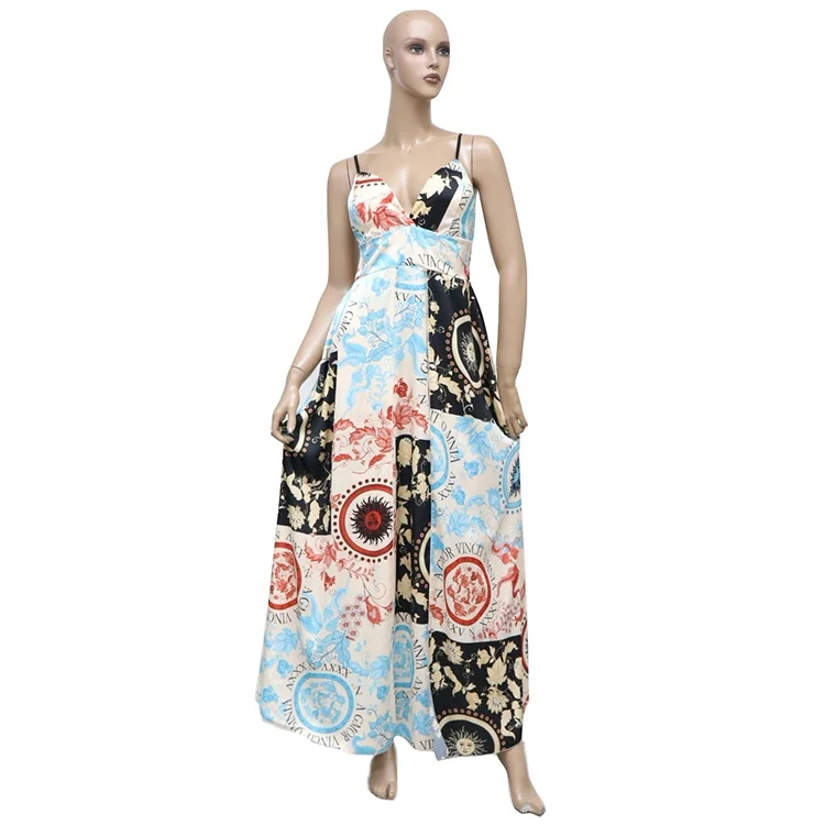 Apparel Women Casual Long One Piece Dress In Floral Print For Party Buy One Piece Dress Long One Piece Dress Women Casual One Piece Dress In Floral Print Product On Alibaba Com